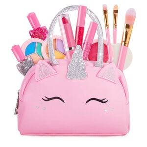 Sparkle Unicorn Cosmetic Bag for Kids - Pink and Silver